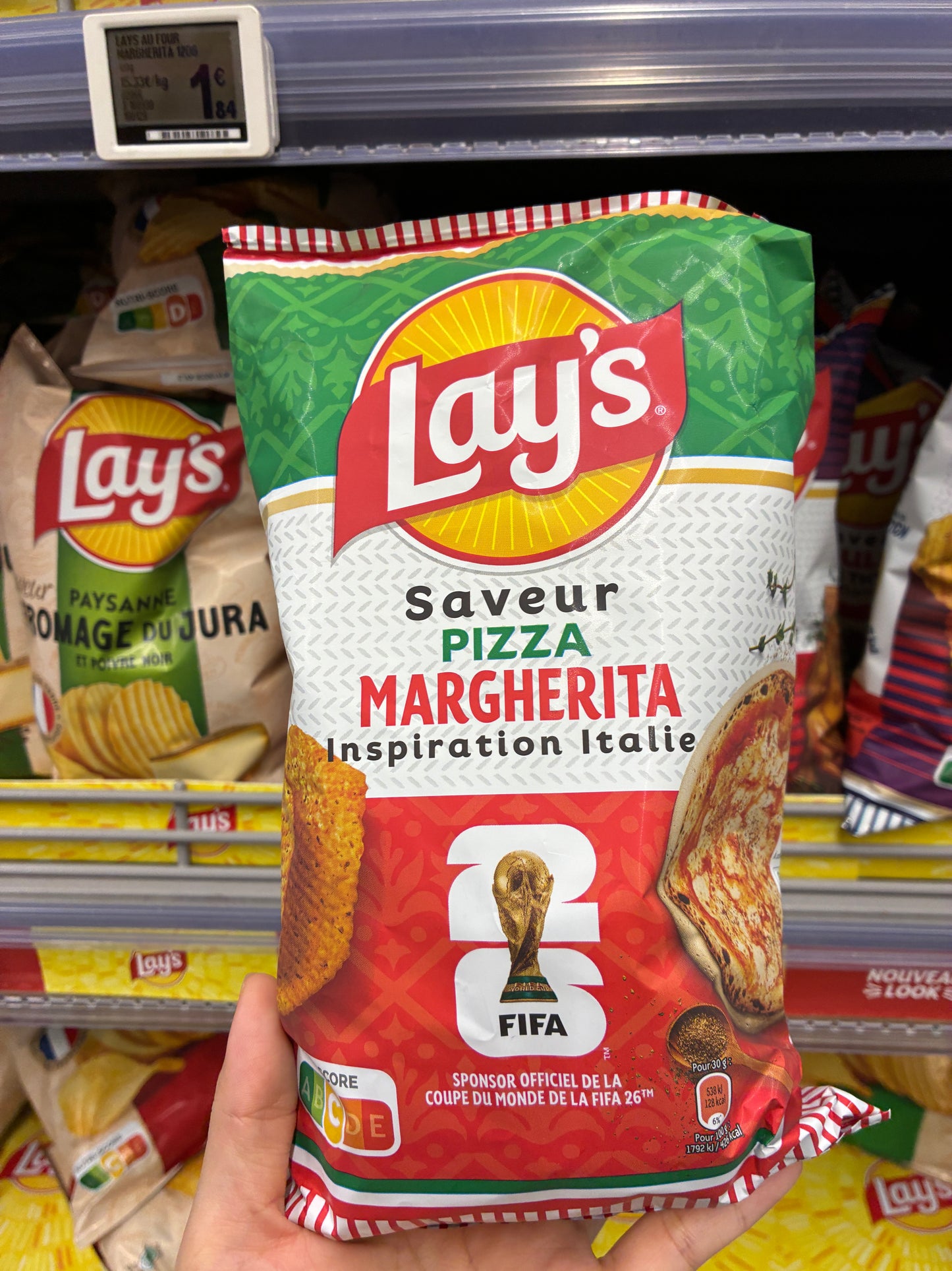6月法國超市零食 Lays 世界盃厚切菠浪薯片 pizza