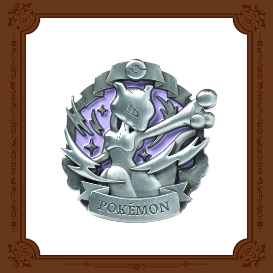 Korea Exclusive|Pokémon Eternal Antique Metal Mewtwo Pin Badge