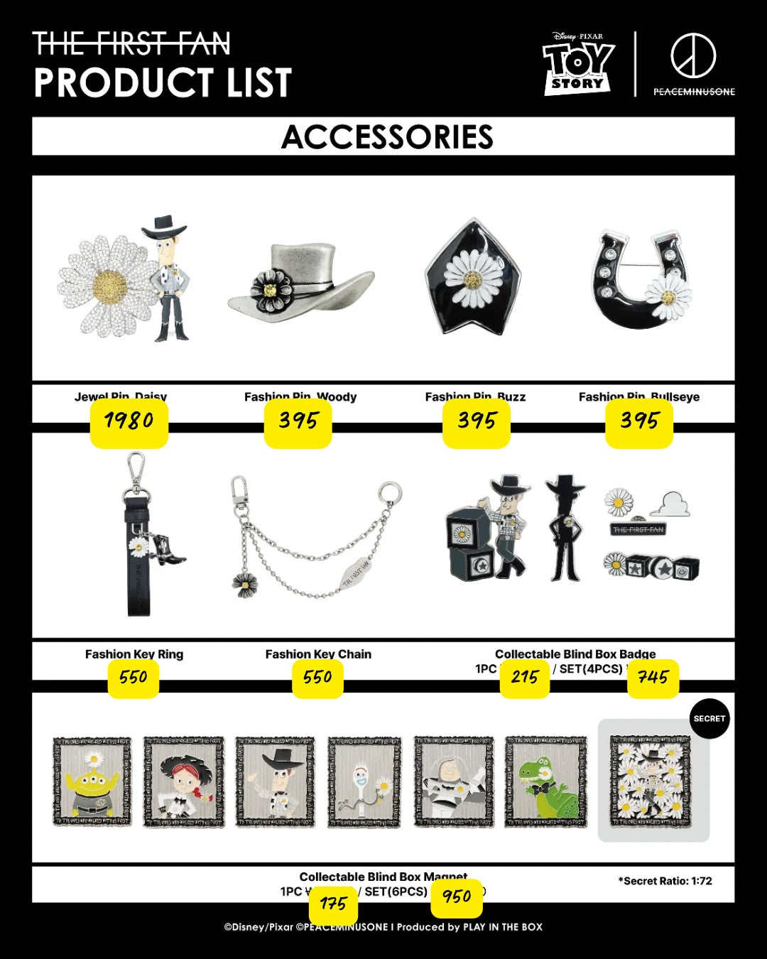 Korea Exclusive|Toy Story x Peaceminusone Fashion Key Ring