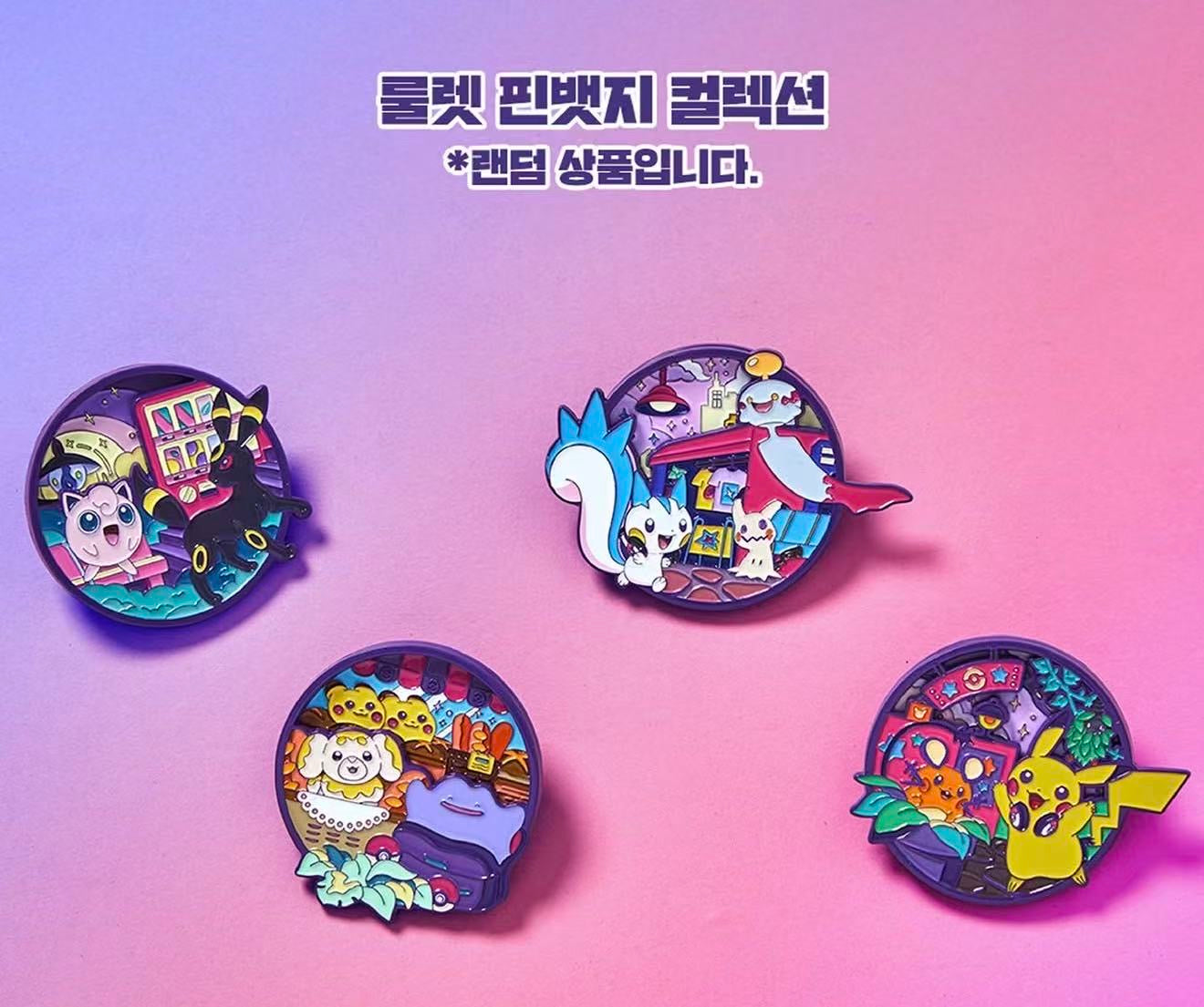 Korea Exclusive|Pokémon POP POP! Midnight! Roulette Pin Badge Collection
