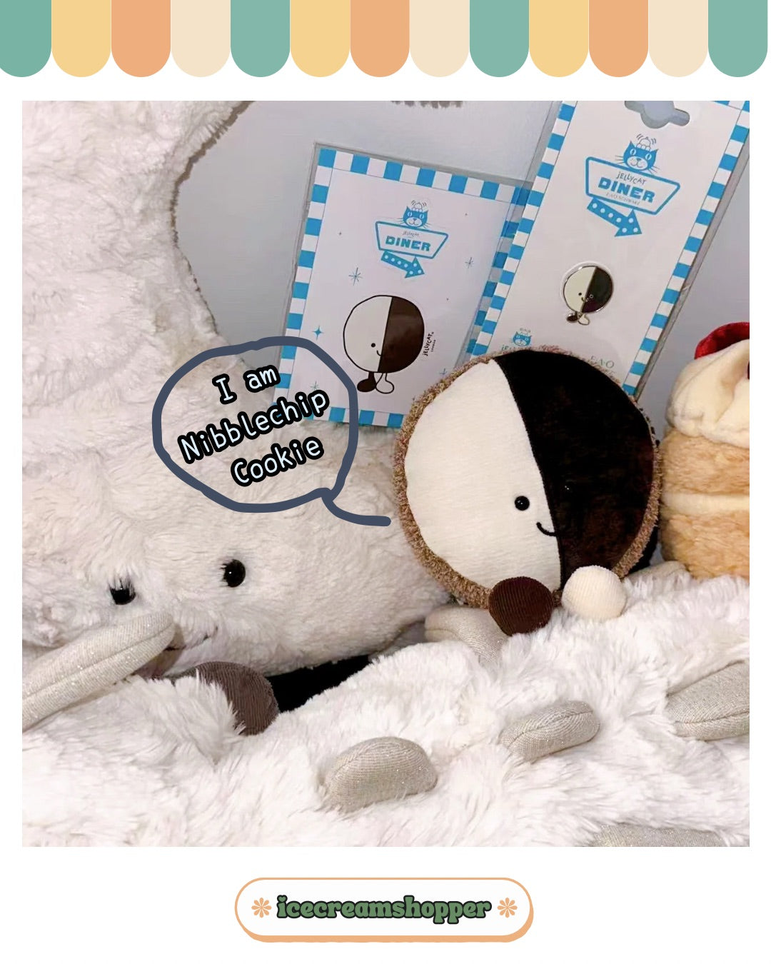 *最新*Jellycat- 美國限定Nibblechip cookies (包括襟章、貼紙)