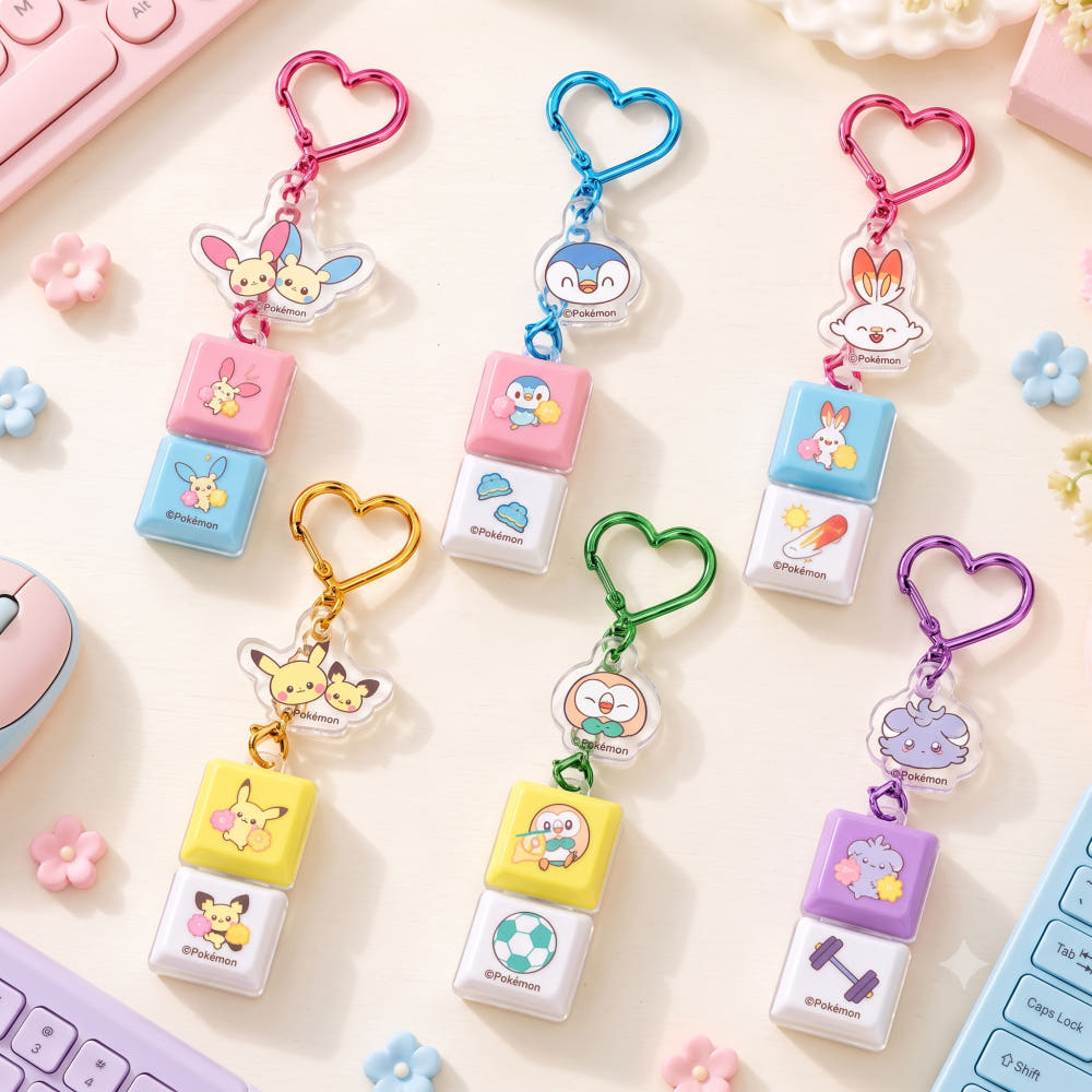Pokémon Poképeace LED 2-Key Keycap Keyring
