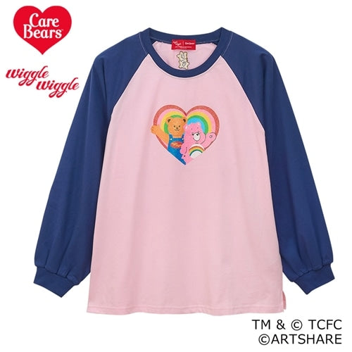 日本限定|Care Bears Wiggle Wiggle Long Sleeve T-Shirt (Pink/Navy)