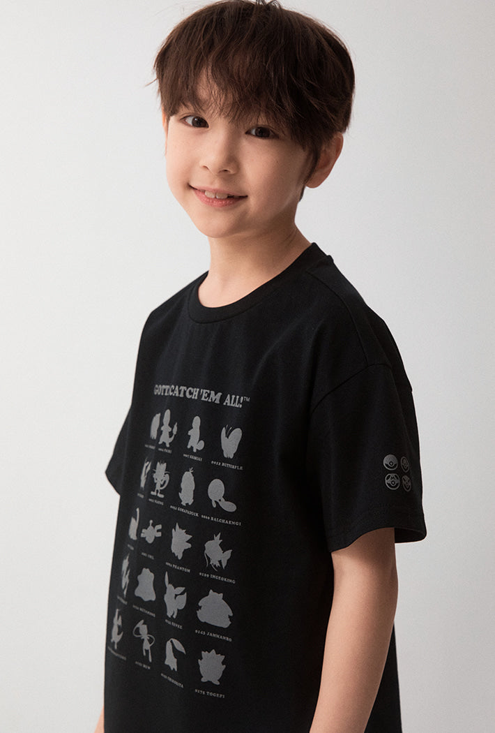Kids Pokémon Short Sleeve T-Shirt - Black
