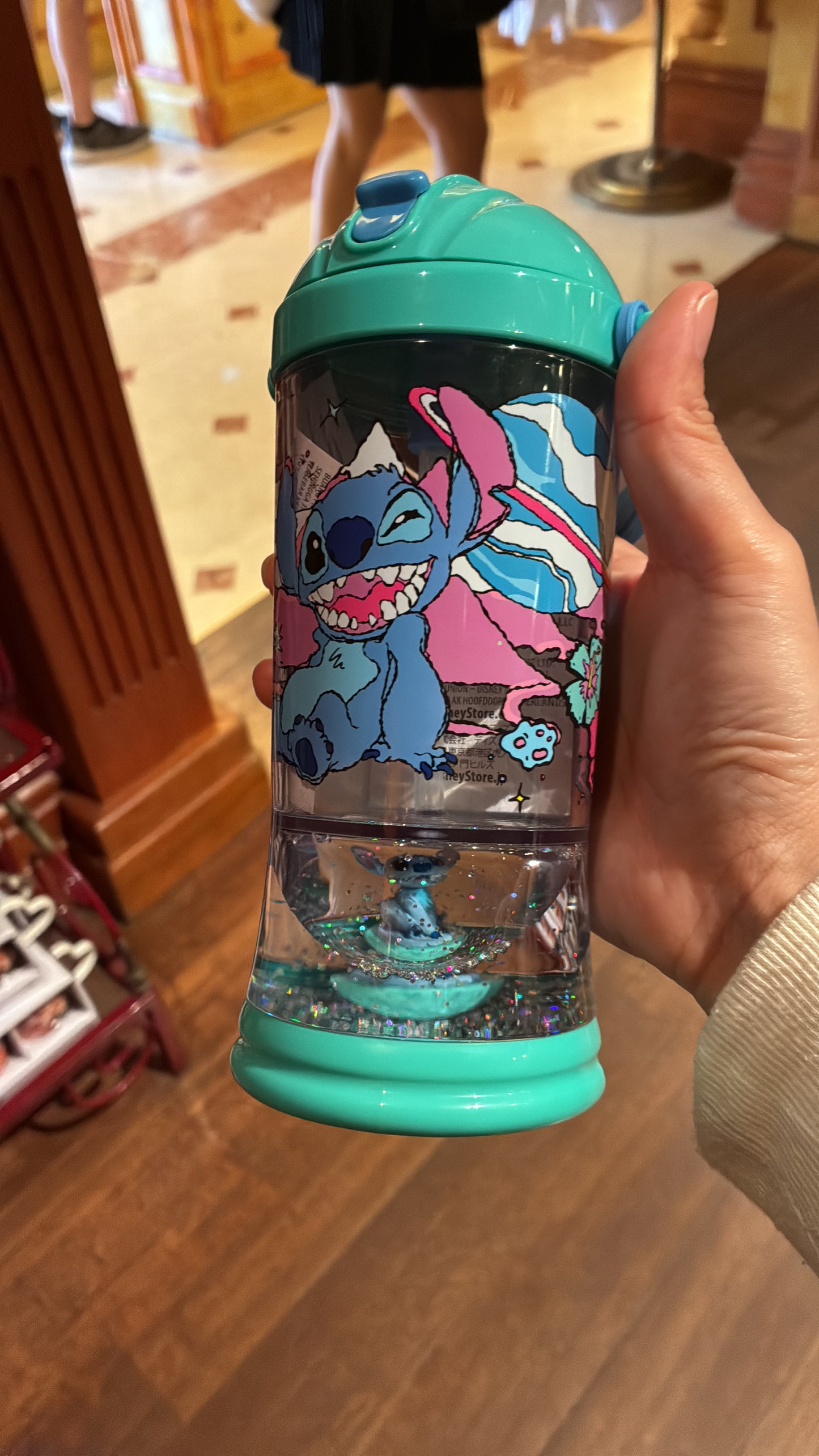 Disneyland Paris|Stitch Glitter Water Bottle