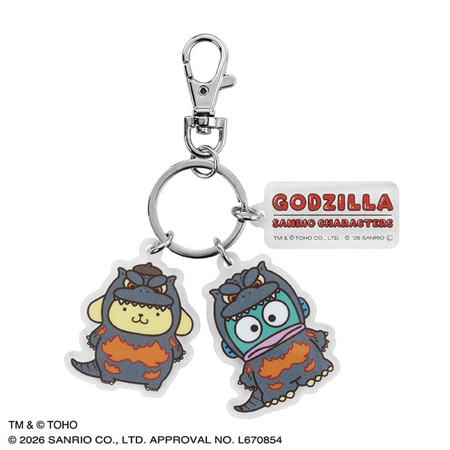 Japan| Godzilla x Sanrio Characters Triple Acrylic Keychain