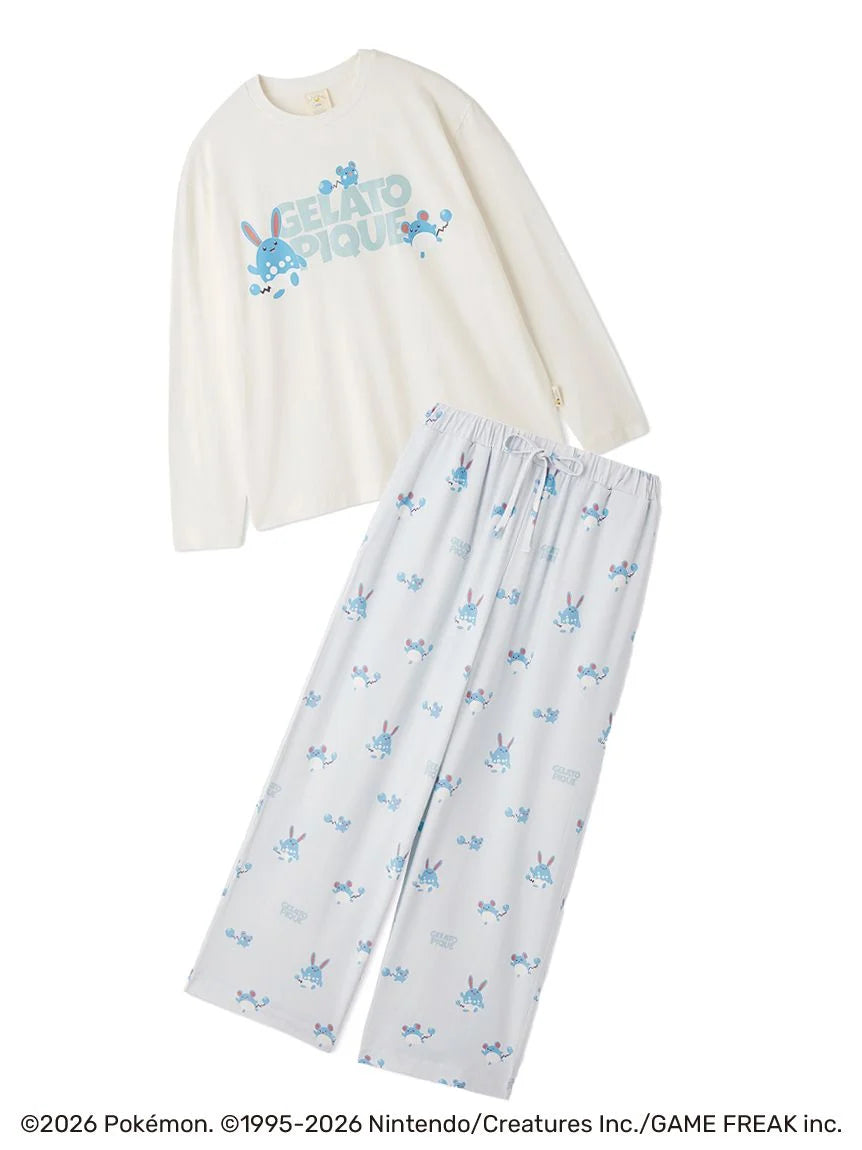Japan| Pokémon x Gelato Pique Unisex Long Sleeve T-Shirt & Long Pants Set - Blue M-L