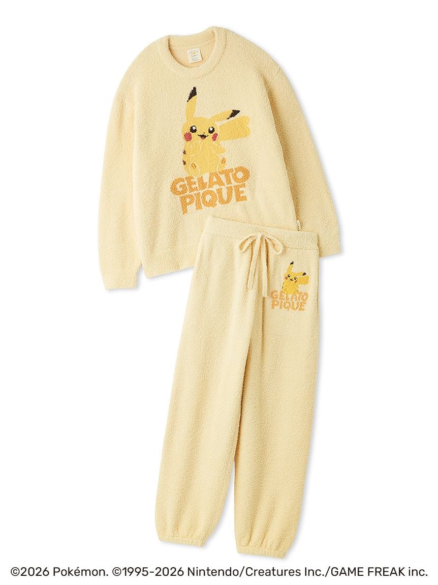 Japan| Pokémon Pikachu Baby Moco Jacquard Pullover & Long Pants Set