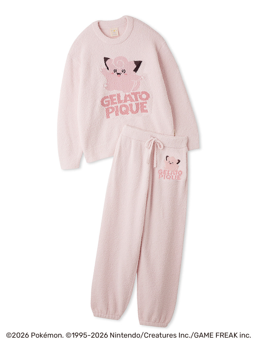 Japan| Pokémon Clefairy Baby Moco Jacquard Pullover & Long Pants Set