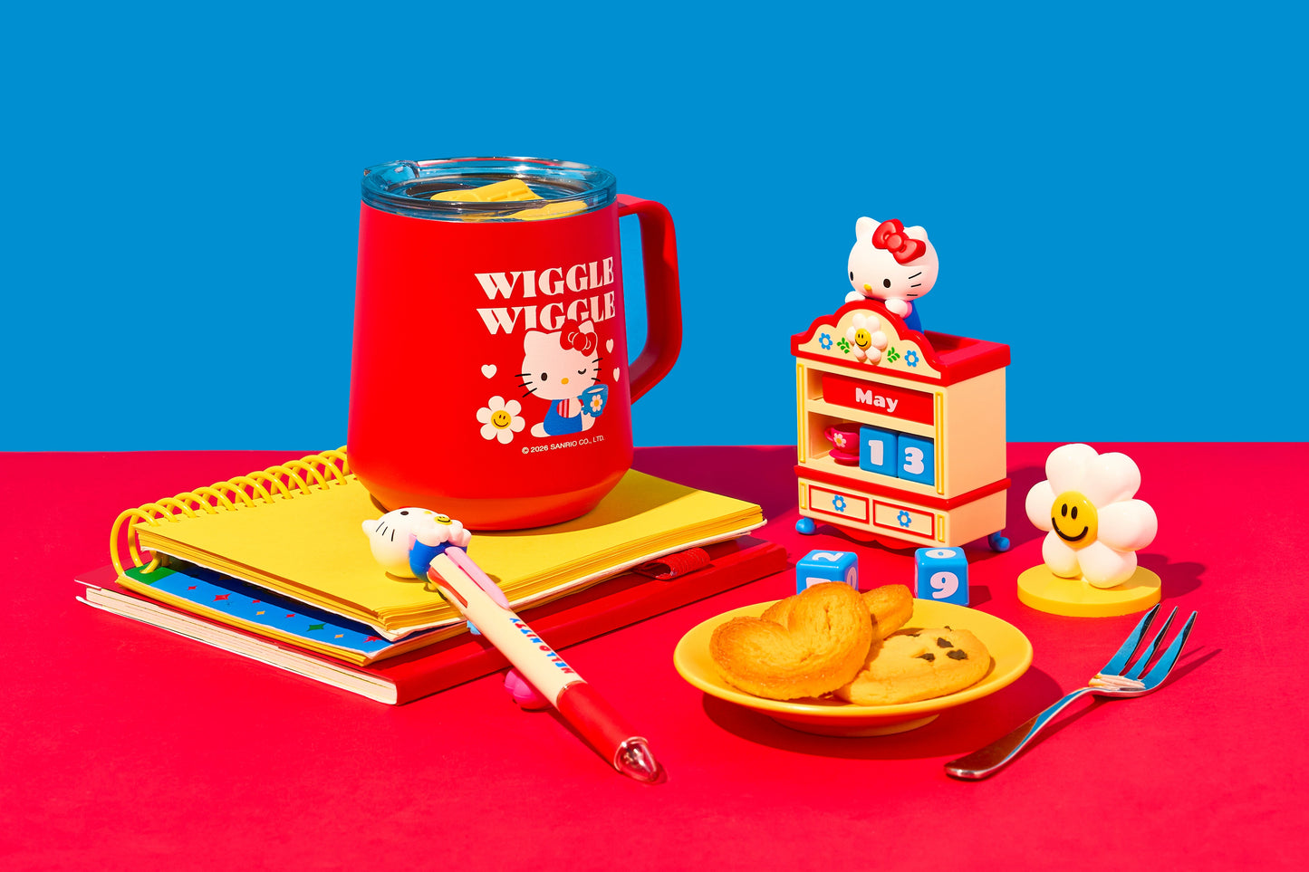 Hello Kitty & Wiggle Wiggle Figure 4-Color Ballpoint Pen - Hello Kitty & Smile We Love