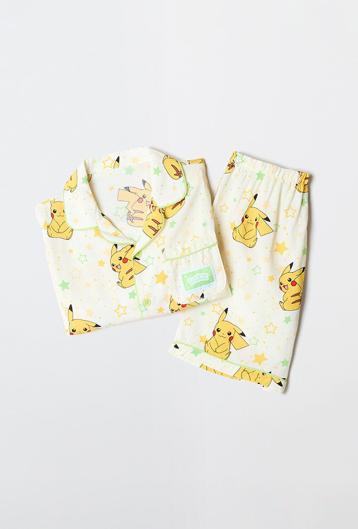 Kids Pokémon Shimmer Short Sleeve Pajama Set - Light Yellow