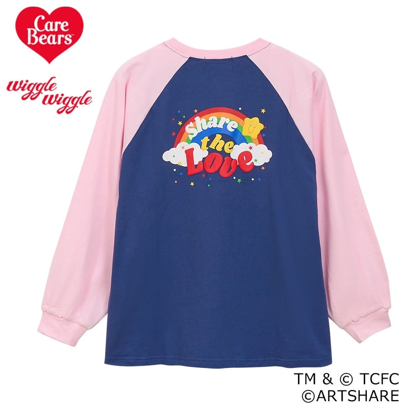 Japan only | wiggle wiggle x Care Bears Long Sleeve T-Shirt Navy x Pink
