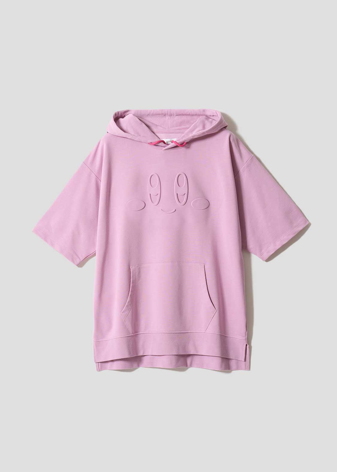 [預購優截止3月5日] Graniph x Kirby｜Kirby Face Big Silhouette Short-Sleeve Hoodie (Pink)