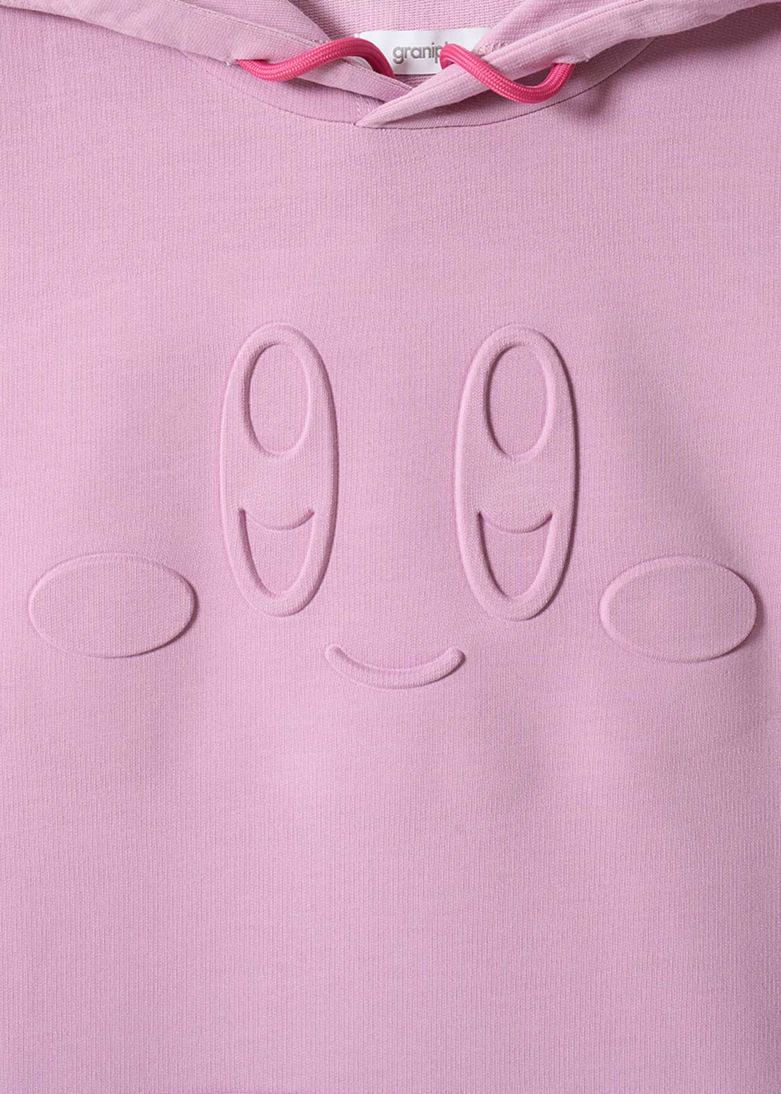[預購優截止3月5日] Graniph x Kirby｜Kirby Face Big Silhouette Short-Sleeve Hoodie (Pink)