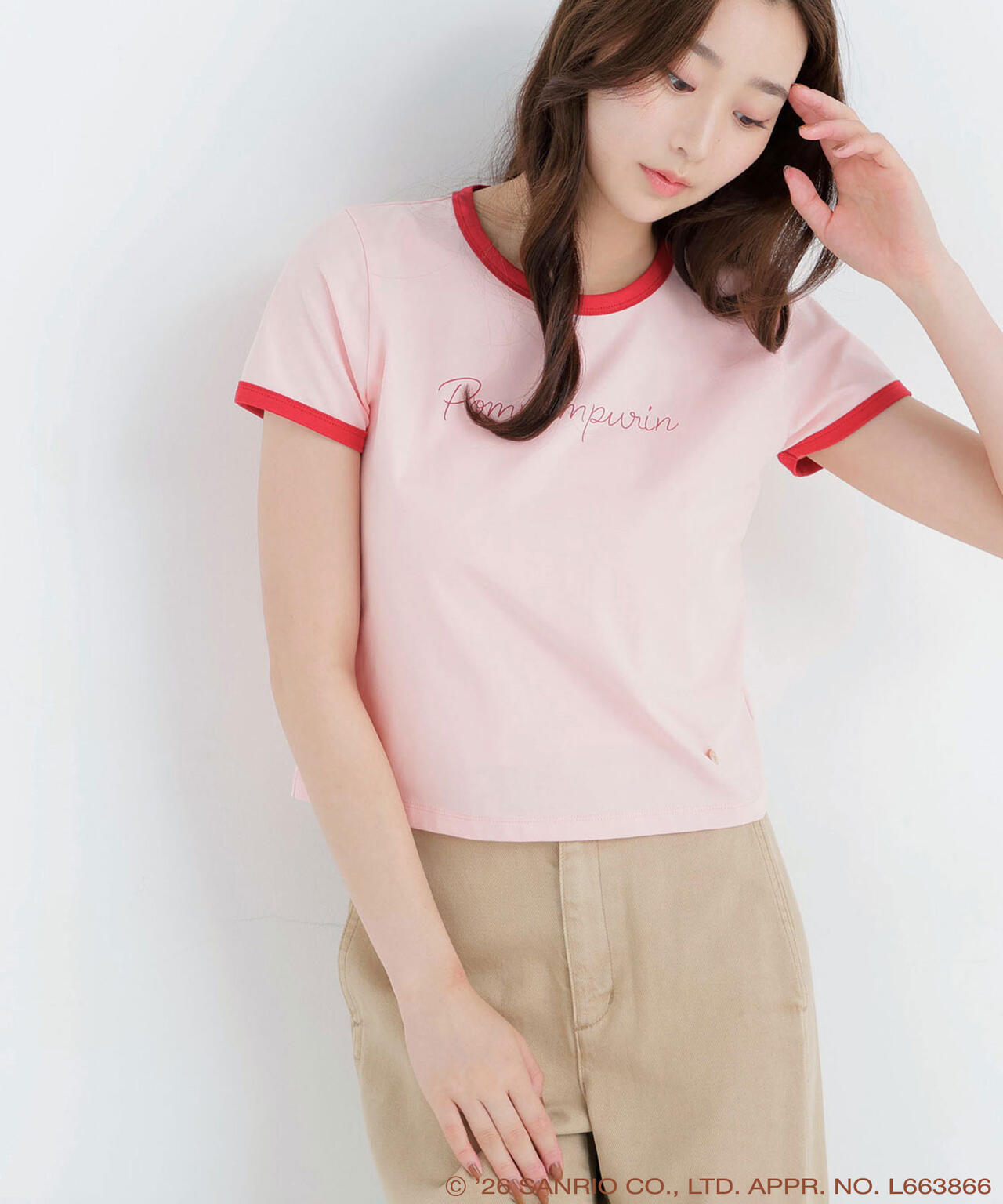 Japan｜ Pompompurin Ringer T-Shirt - Pink