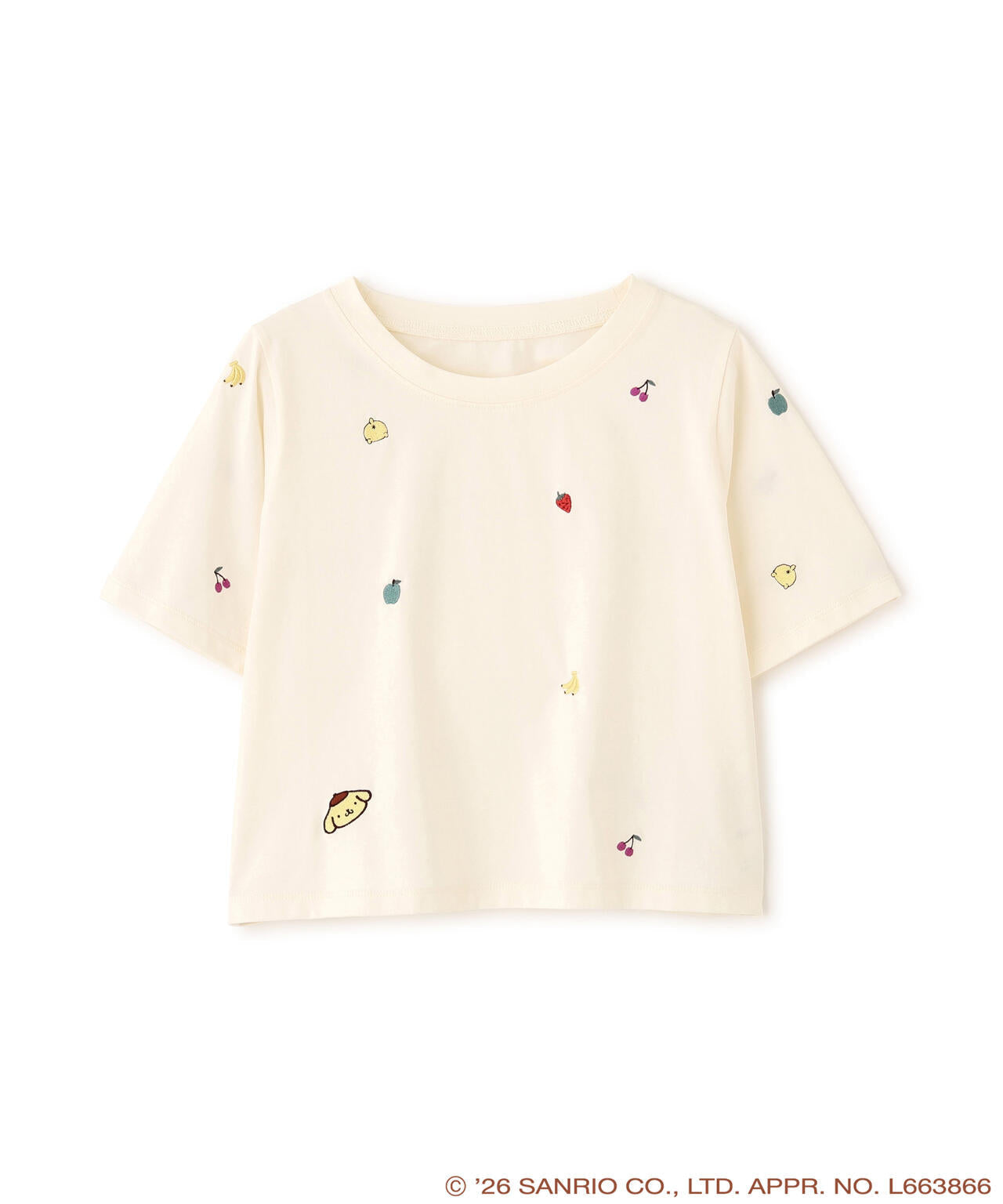Japan｜ Pompompurin Embroidered T-Shirt - Off White