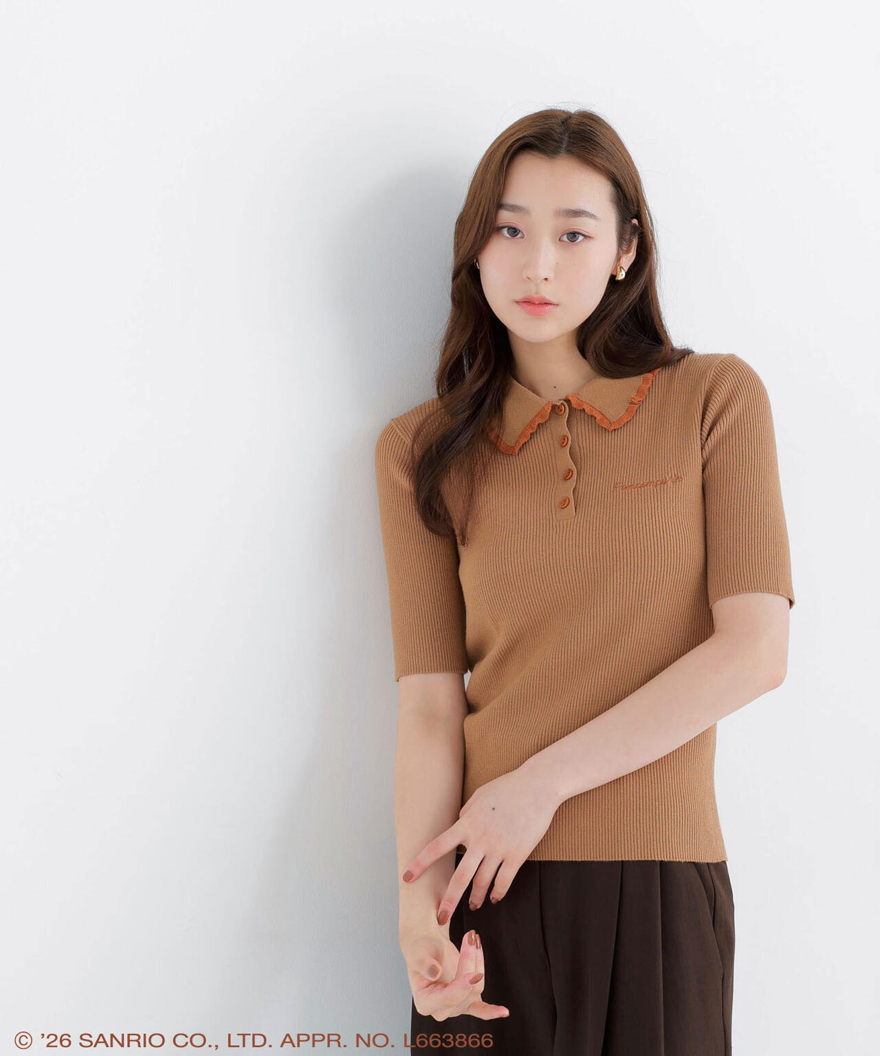 Japan｜ Pompompurin Bicolor Polo Knit - Beige Base