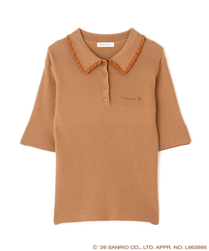Japan｜ Pompompurin Bicolor Polo Knit - Beige Base