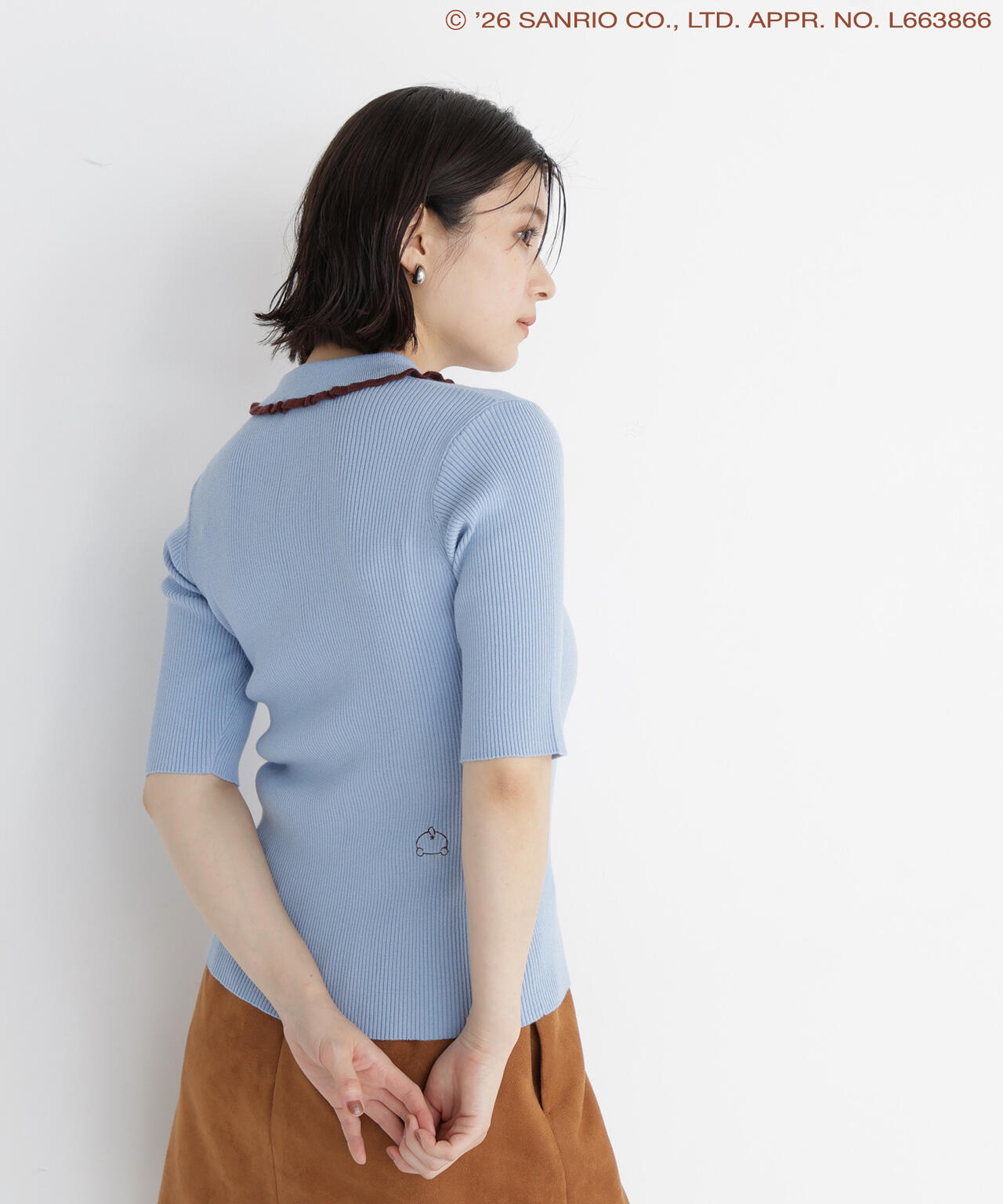 Japan｜ Pompompurin Bicolor Polo Knit - Blue Base