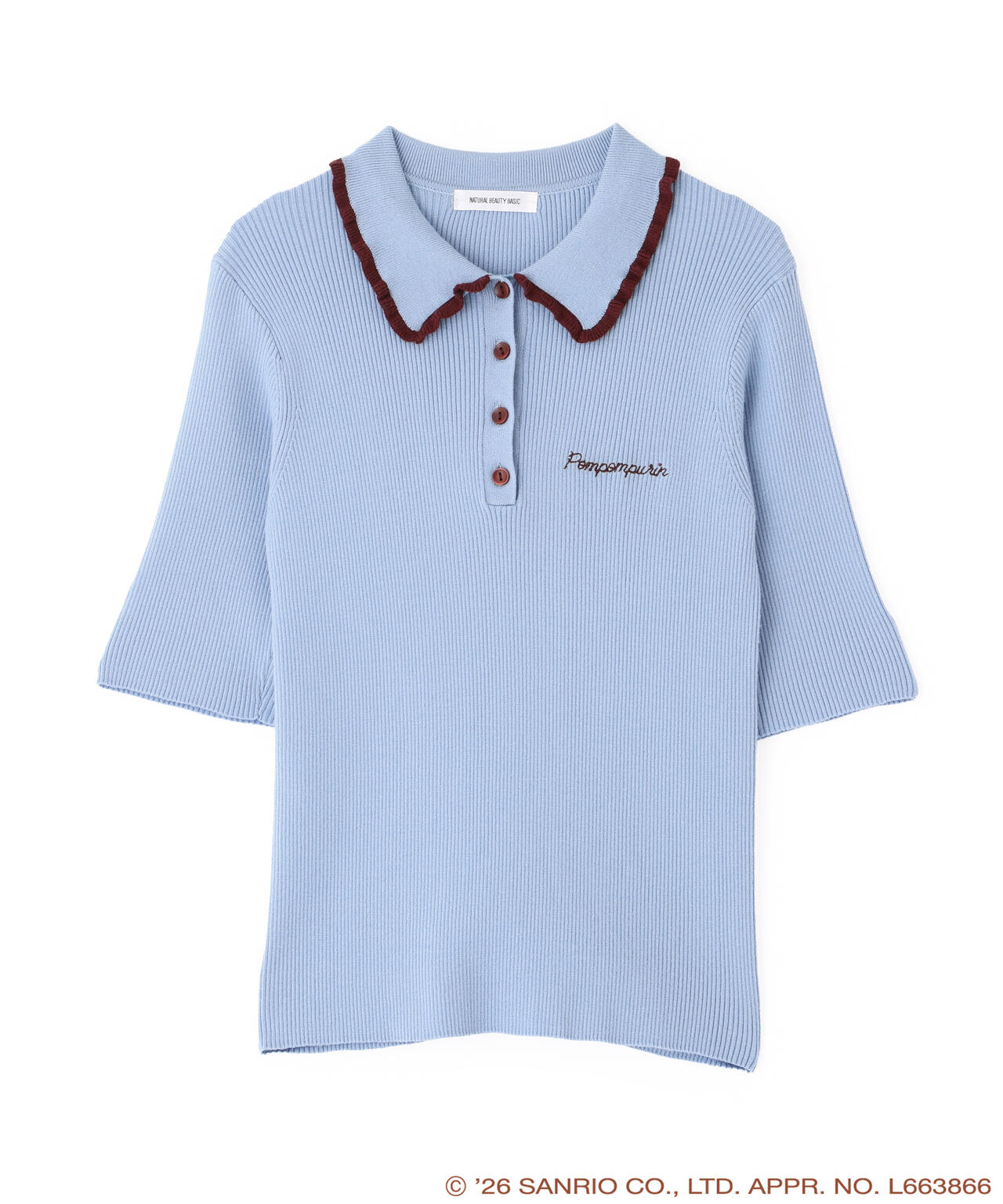 Japan｜ Pompompurin Bicolor Polo Knit - Blue Base