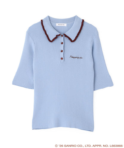 Japan｜ Pompompurin Bicolor Polo Knit - Blue Base