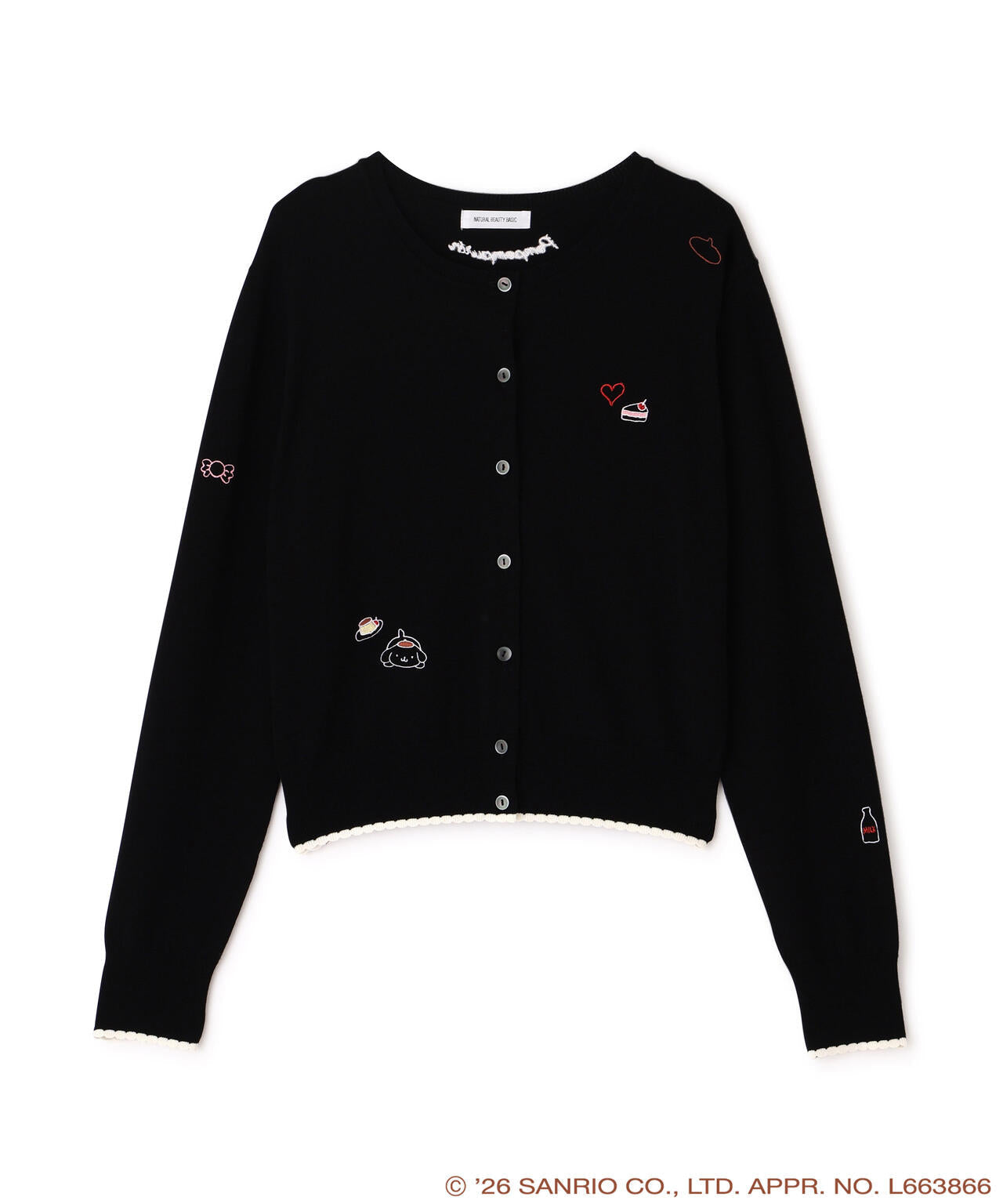 Pompompurin Embroidered Knit Cardigan – Black