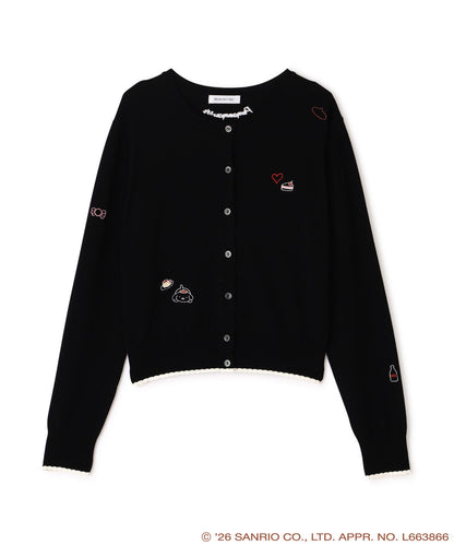 Pompompurin Embroidered Knit Cardigan – Black