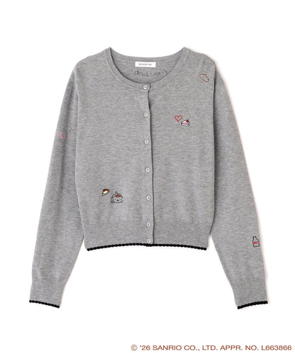 Pompompurin Embroidered Knit Cardigan – Gray
