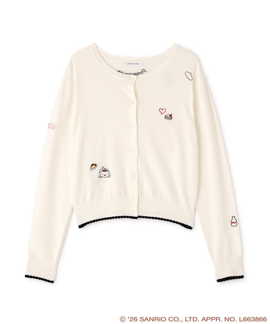 Pompompurin Embroidered Knit Cardigan – Off White