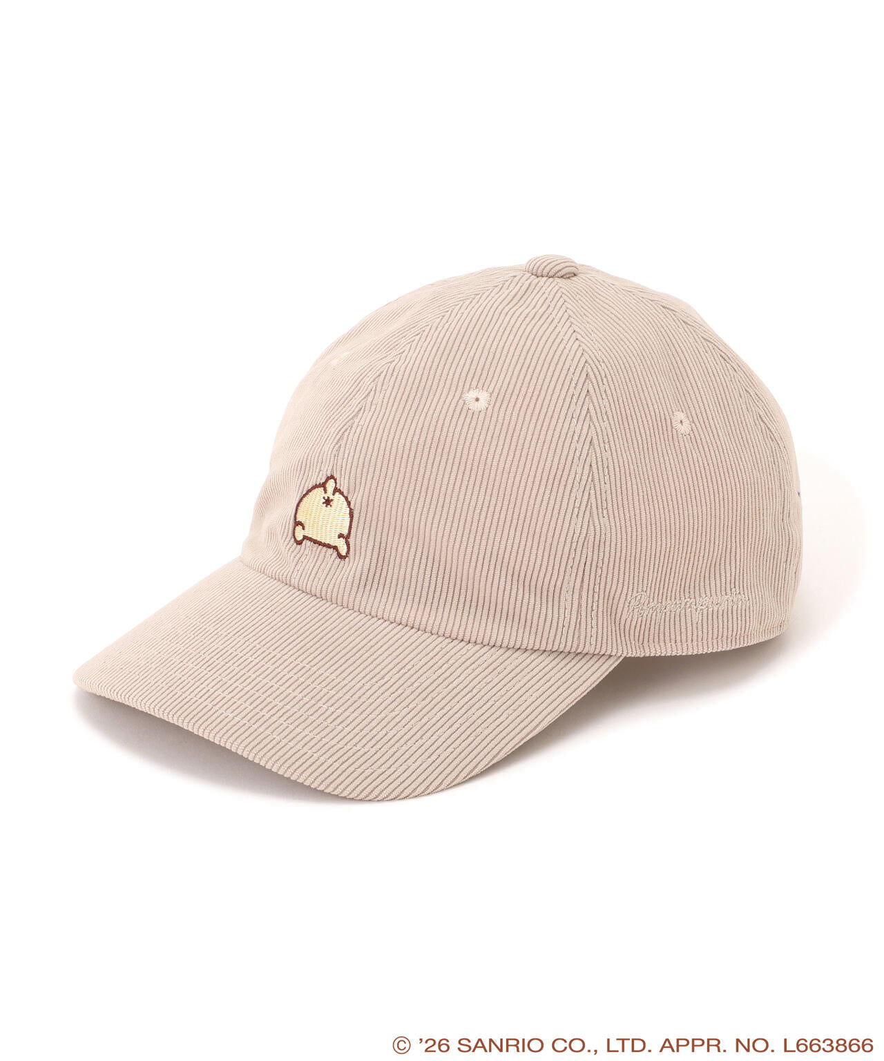 Pompompurin Embroidered Corduroy Cap – Oatmeal