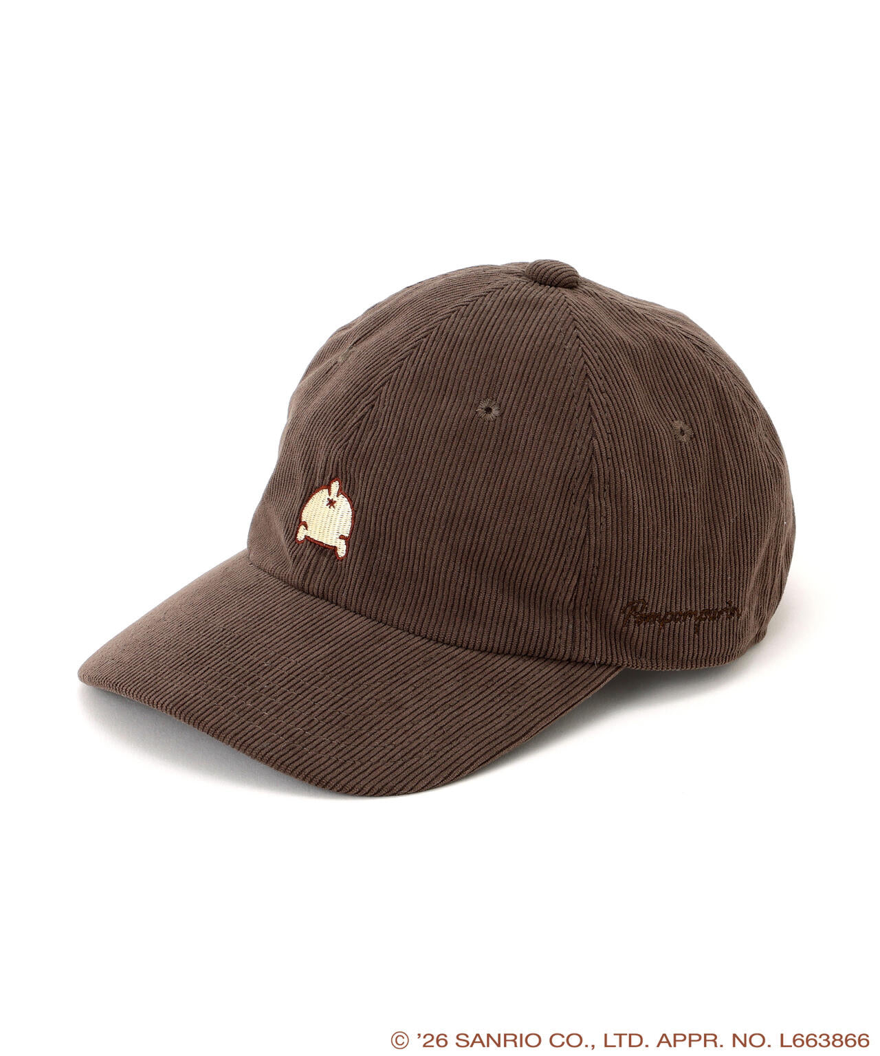 Pompompurin Embroidered Corduroy Cap – Mocha Brown