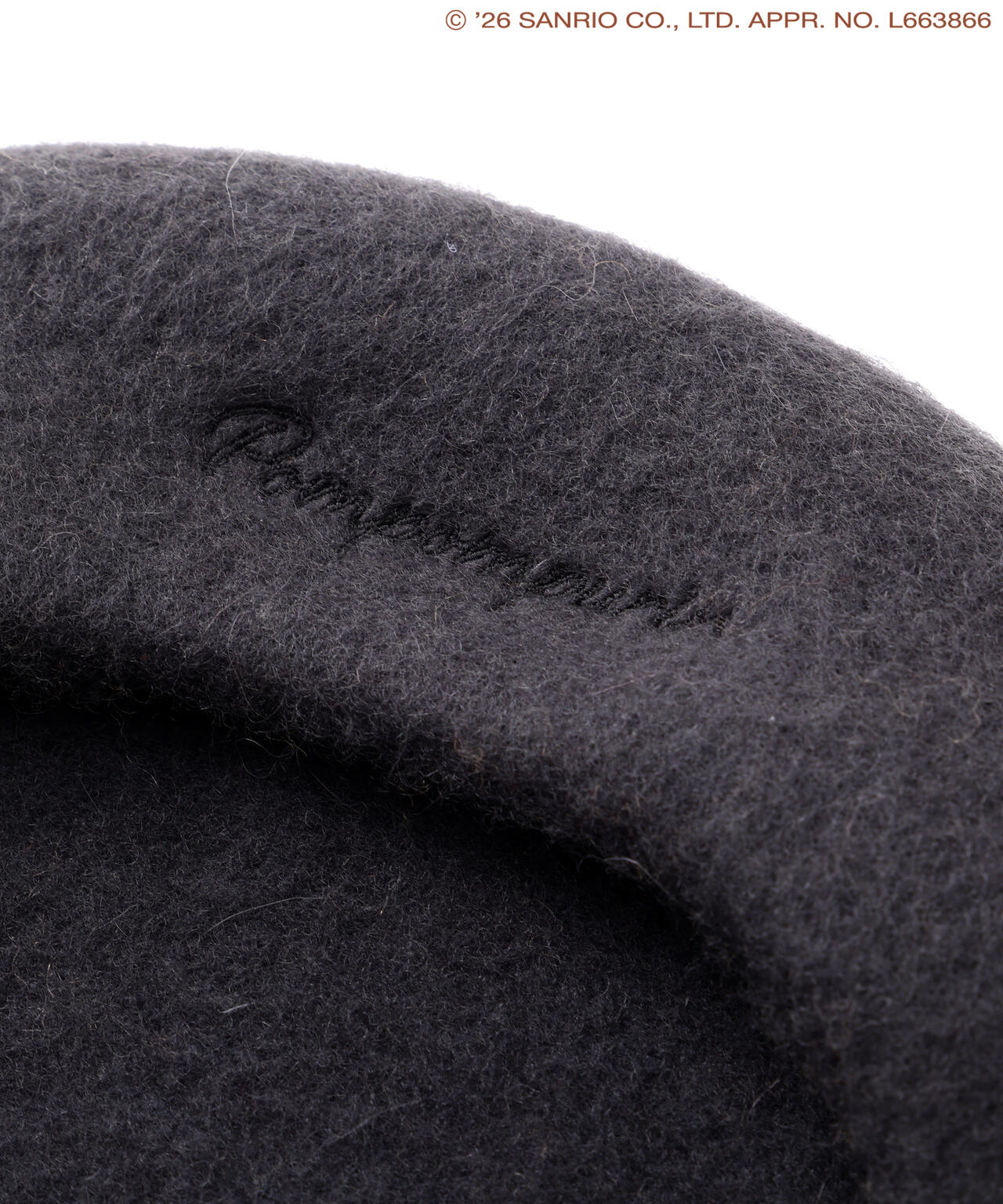 Pompompurin Logo Embroidered Beret – Charcoal