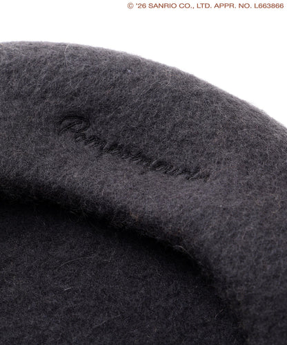 Pompompurin Logo Embroidered Beret – Charcoal