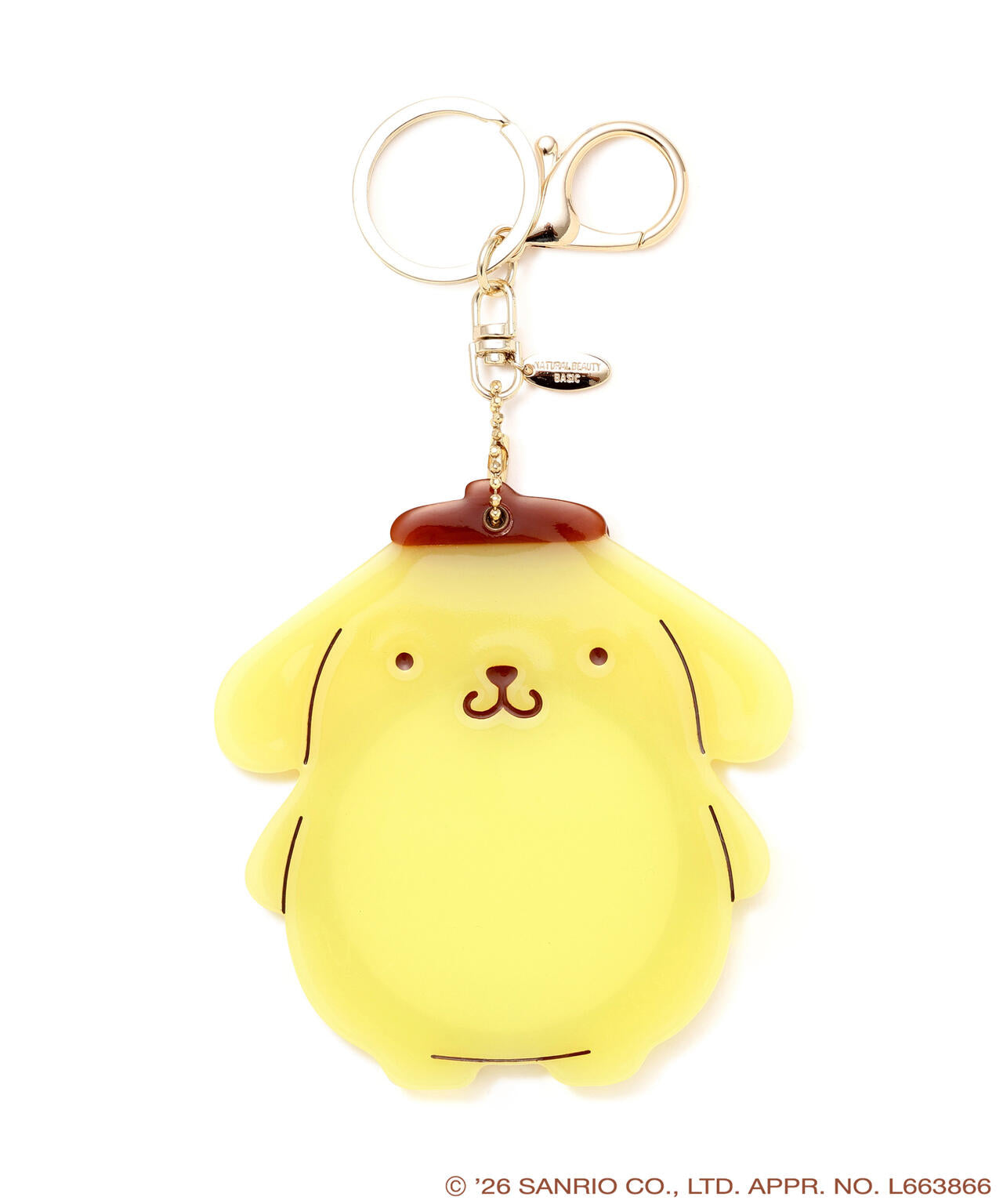 Pompompurin x NATURAL BEAUTY BASIC Slide Mirror Charm