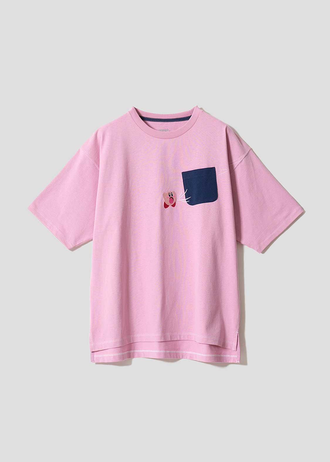 [預購優截止3月5日] Graniph x Kirby｜Inhaling Pocket!? Big Silhouette T-Shirt (Pink)