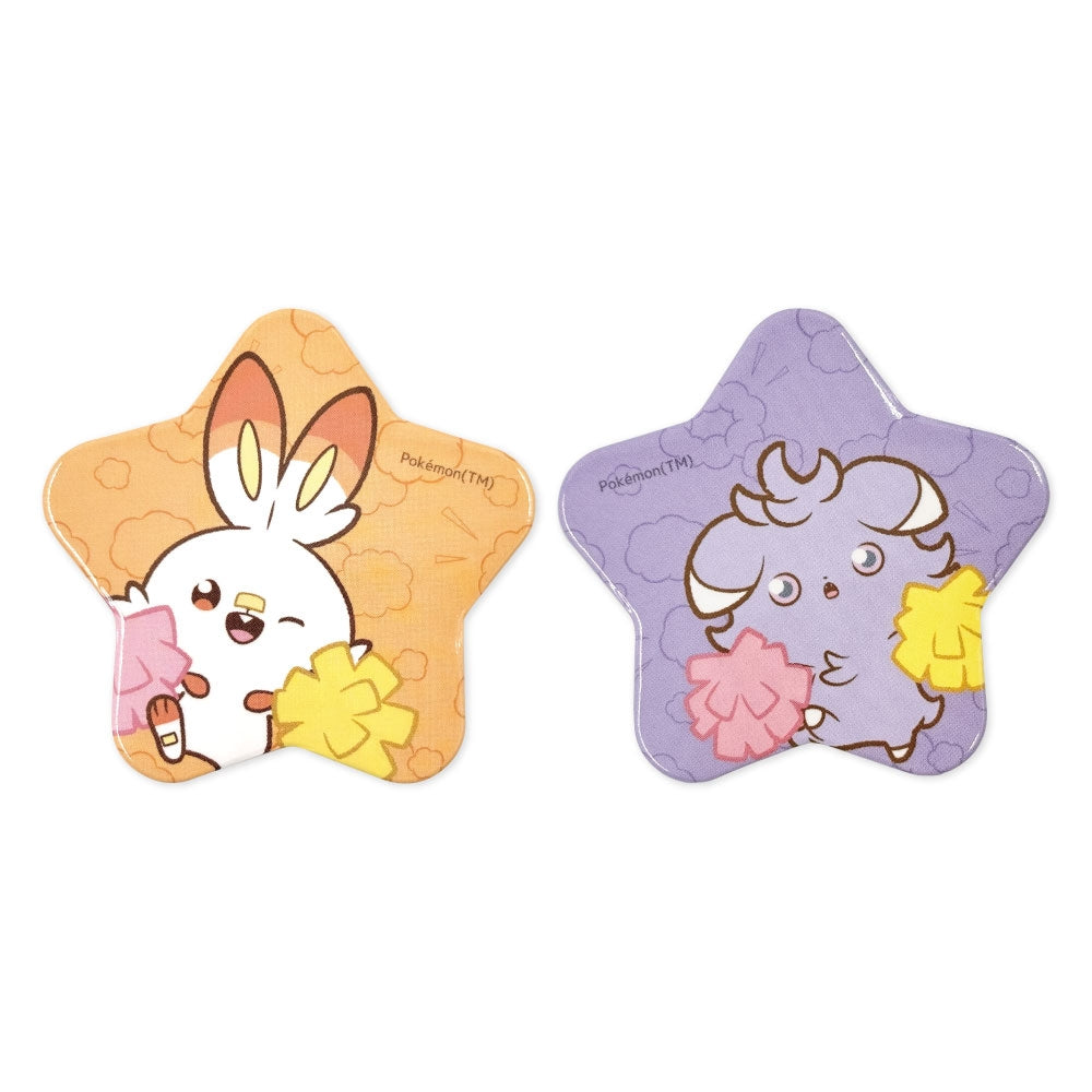 PokéPeace Sports Scorbunny & Espurr Star-Shaped Pin Badge Set