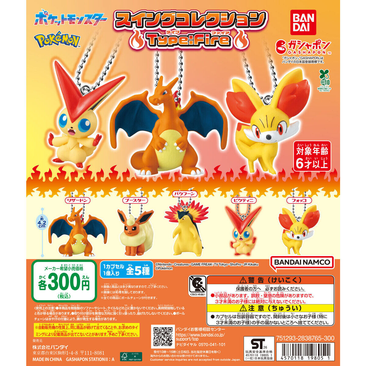 Pokémon Swing Collection Type Fire