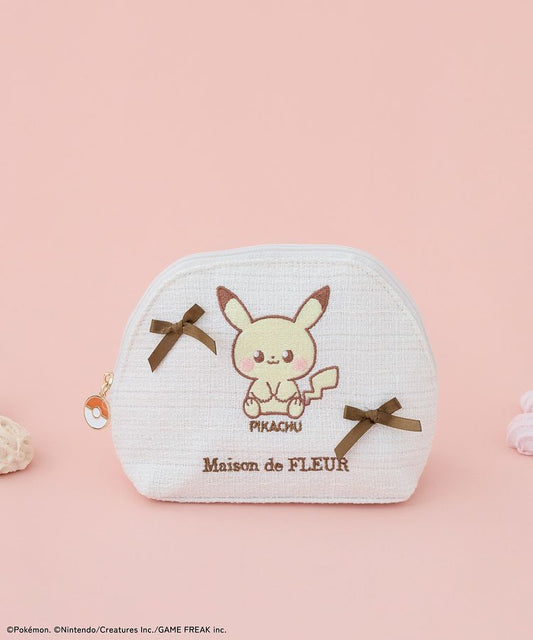 Japan｜ Pokemon Pikachu Tweed Round Pouch