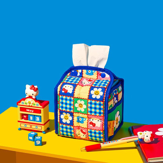 Korea｜ Hello Kitty & Wiggle Wiggle Mini Tissue Cover Quilting Check Garden