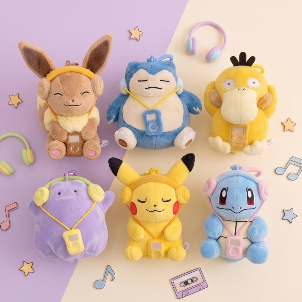 Korea｜ Pokémon Ditto Headset Plush Keyring