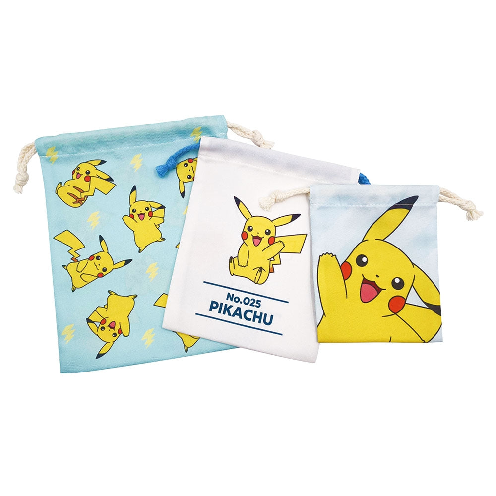 Pokémon Pikachu 3-Piece Drawstring Pouch Set