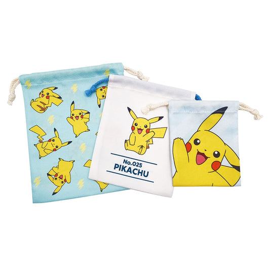 Pokémon Pikachu 3-Piece Drawstring Pouch Set