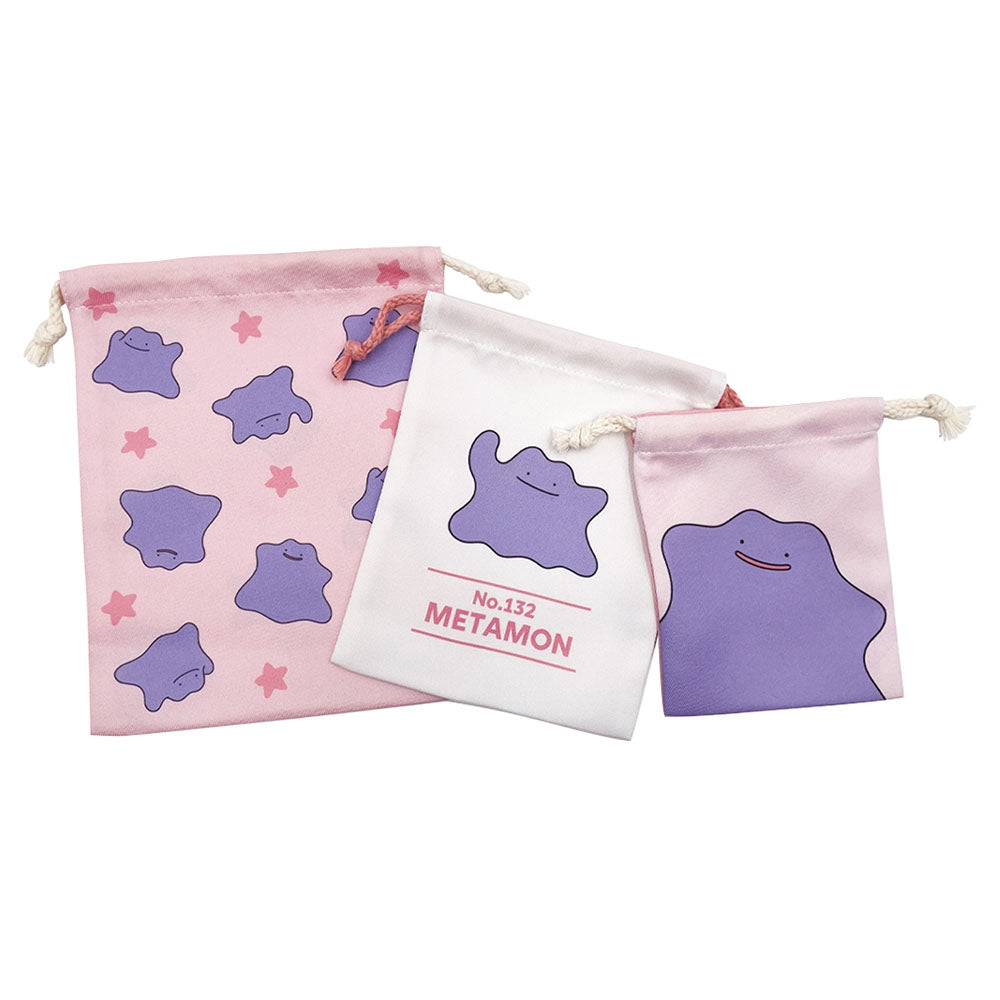 Pokémon Ditto 3-Piece Drawstring Pouch Set
