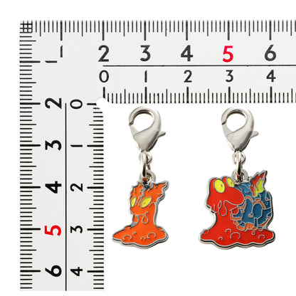 Pokémon Slugma & Magcargo National Pokédex Metal Charm