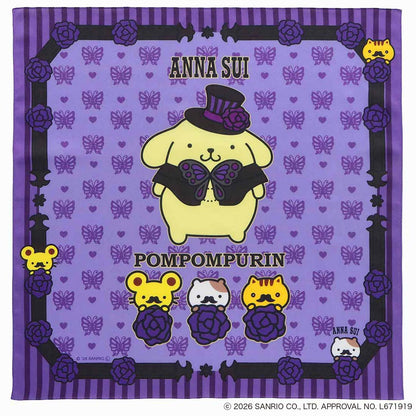 ANNA SUI x Pompompurin Print Handkerchief - Collaboration Design Purple