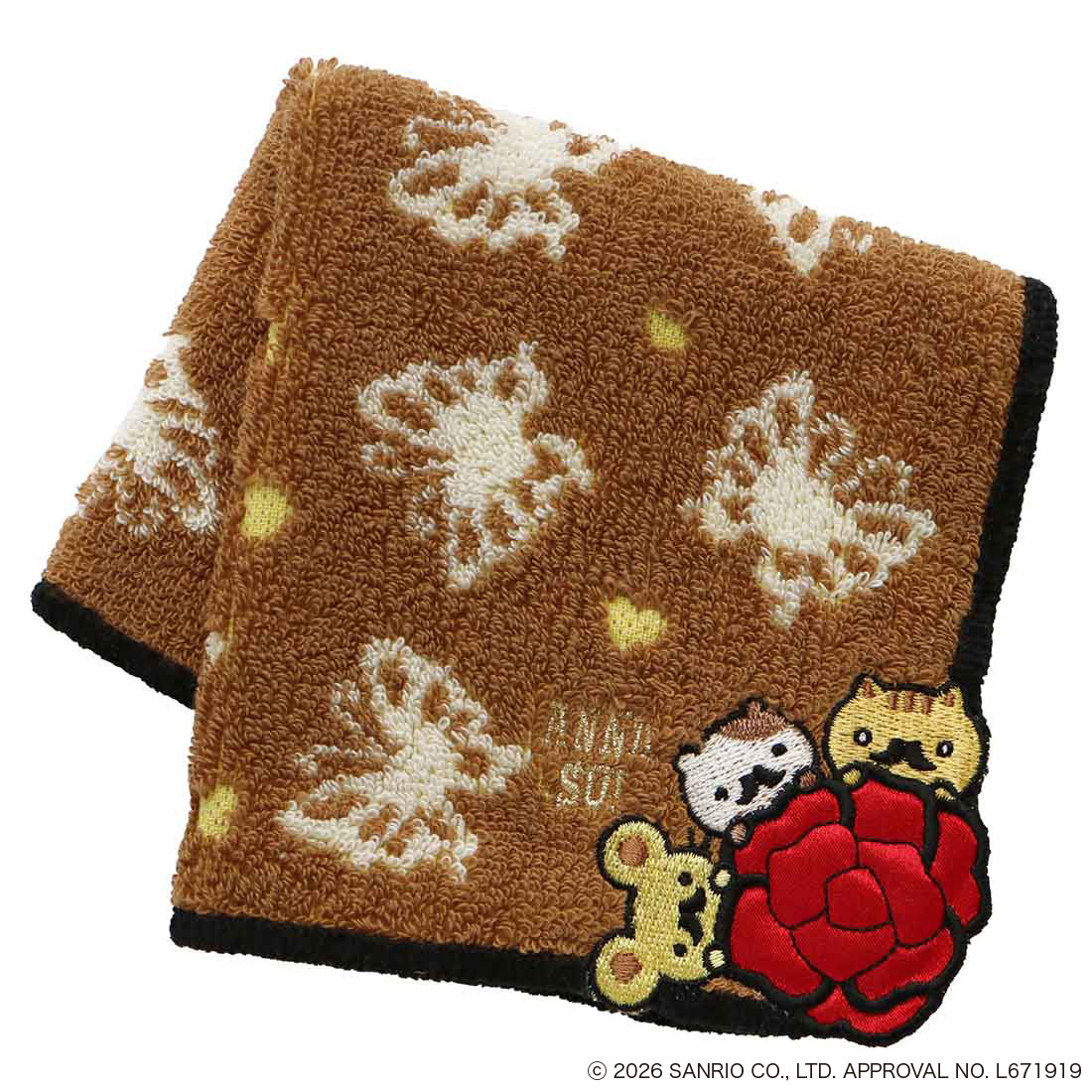 ANNA SUI x Pompompurin Butterfly Towel Handkerchief - Brown