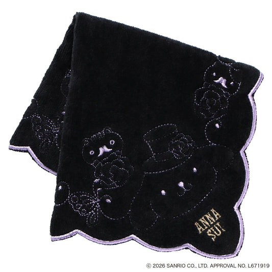 ANNA SUI x Pompompurin Embroidered Towel Handkerchief - Black