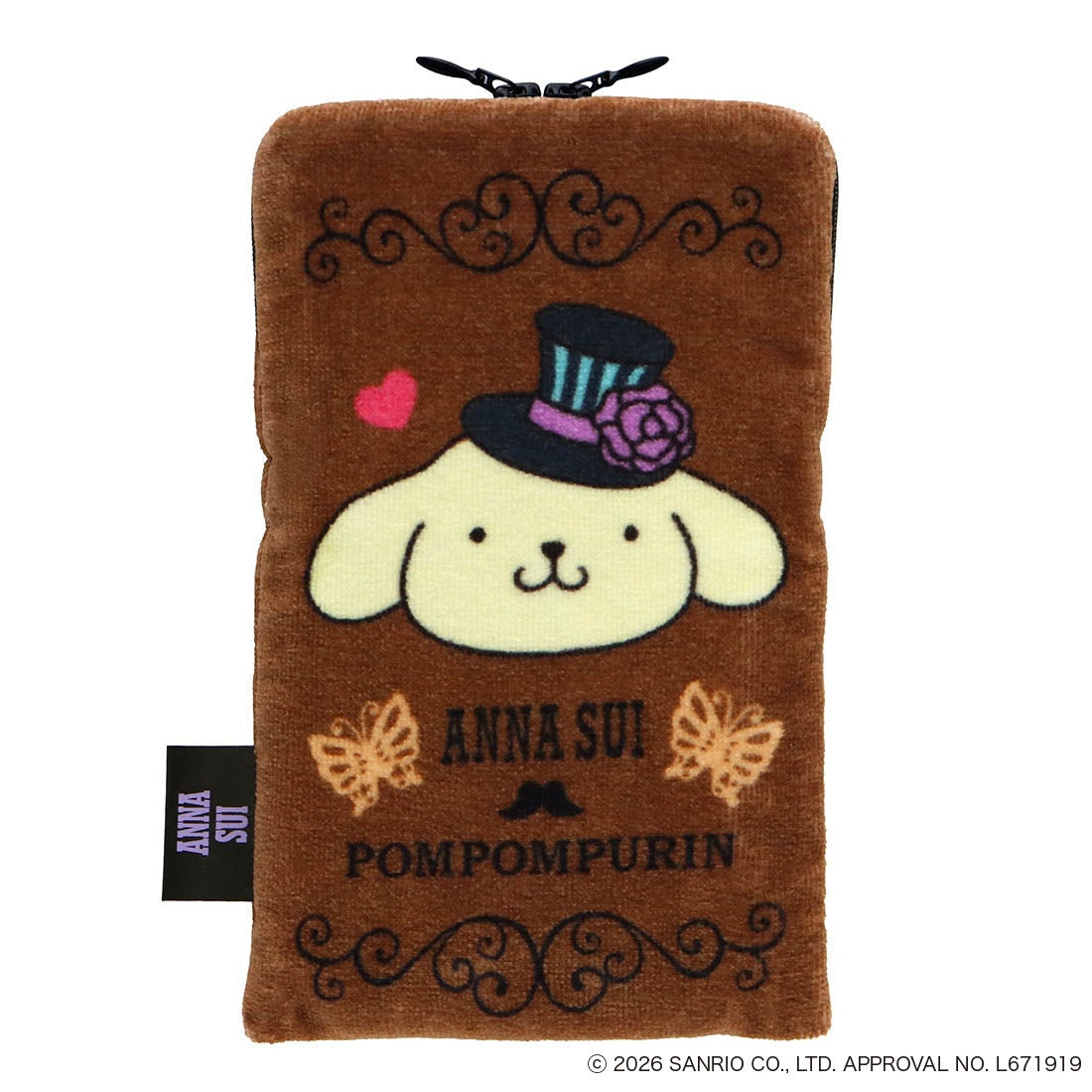 ANNA SUI x Pompompurin Zipper Towel - Brown