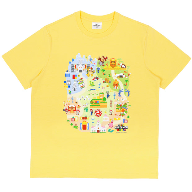Super Nintendo World Map T-Shirt Yellow