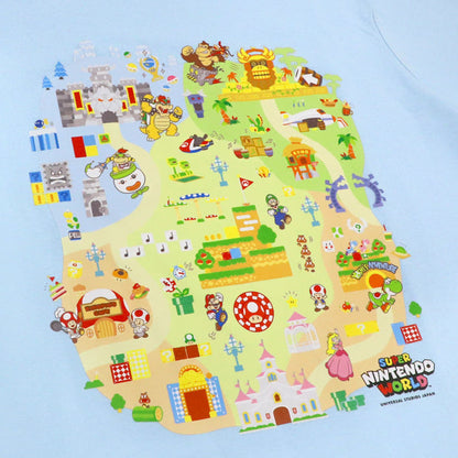 Super Nintendo World Map T-Shirt Blue